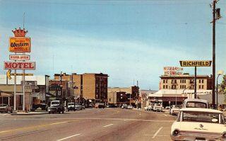 Tonopah,  Nv,  Main Street Looking North,  Cars,  Advertising Signs,  C 1950 