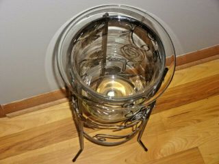 Partylite 3 Wick Seville Grape Leaf Wrought Iron Glass Candle Holder Retired 4