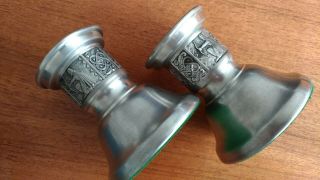 Rare Konge Tinn Pewter Candle Holders (pair) Made In Norway