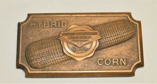 Vintage Southern States Hybrid Corn Paper Weight Paperweight Ss Corp Bronze Bras