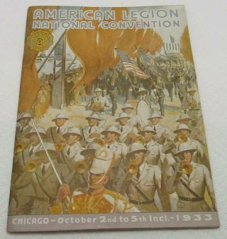 American Legion National Convention Program Chicago Oct 2 1933 World 