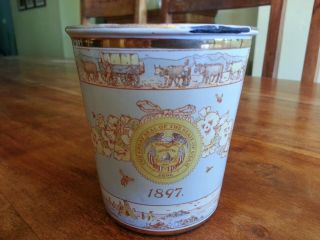 Rare Antique 1897 Utah Mormon Pioneer Jubilee Porcelain Enamel Cup Mug