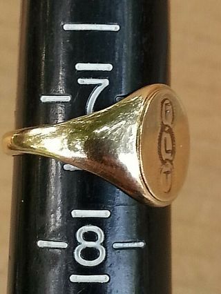 VERY OLD 10k Gold FLT Masonic Odd Fellows SIGNET STYLE Ring 3.  5 grams SIZE 7.  5 4