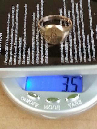 VERY OLD 10k Gold FLT Masonic Odd Fellows SIGNET STYLE Ring 3.  5 grams SIZE 7.  5 6