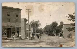 Dexter Ny Water Street Antique 1910 Real Photo Postcard Rppc