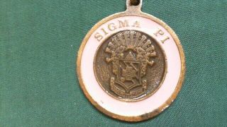 Vintage Sigma Pi Keychain Key Ring Letters Small Paddle Shaped Key Chain R21t1