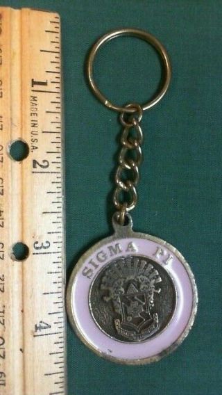 Vintage SIGMA PI Keychain Key Ring Letters Small Paddle Shaped key Chain R21T1 5