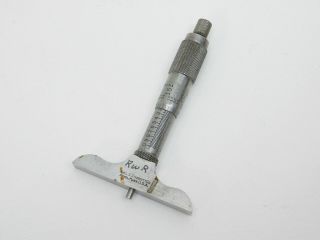 Vintage Ls Starrett No.  440 - A Small Machinist Precision Micrometer Depth Gauge