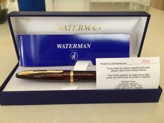 Waterman Carene Ballpoint Pen - Marine Amber Gold Trim - S0700940 -