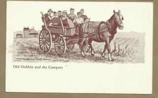 Novelty,  Oh/ Old Dobbin And The Campers/horse/wagon Full Kids/camp Cheerful Pc