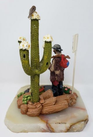 Ron Lee Clown Figurine Emmett Kelly Route 66 Desert Arizona Onyx 24k Gold 4