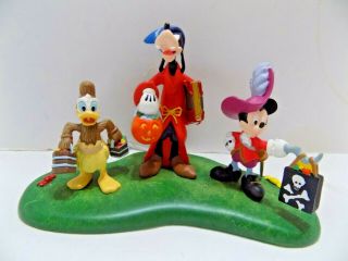 Dept.  56 Snow Village Halloween " Happy Haunting " Goofy,  Donald Duck & Mickey Mo