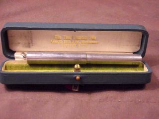 Edward Todd All Sterling Silver Ring Pen.  Lined Panels,  Ed 14k Nib,  Rough Cond.