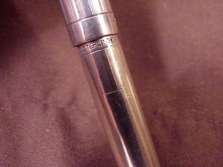 EDWARD TODD ALL STERLING SILVER RING PEN.  LINED PANELS,  ED 14K NIB,  ROUGH COND. 6
