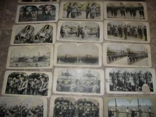 Antique 1904 keystone view co stereoscope viewer with Military cards 3