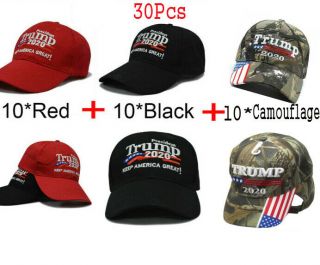 30pcs Donald Trump 2020 Keep America Great Cap President Election Hat Black/red