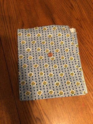 Vintage Feedsack Fabric Blue Dots With Floral Patterned Material