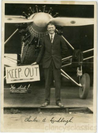 1927 Charles Lindbergh San Diego W Spirit Airplane Bunnell Photo
