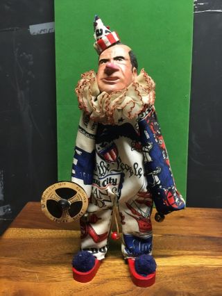 Richard Nixon Folk Art Puppet/doll Clown By Pat Butchen