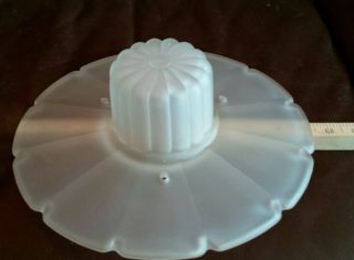 Vintage Ceiling Light Shade Antique Frosted Clear Glass 3 Chain Holes