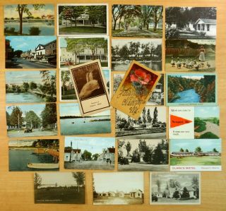 25 Postcards All From Newport & Lake Sebasticook Maine Me Penobscot Co.  2 Rppc