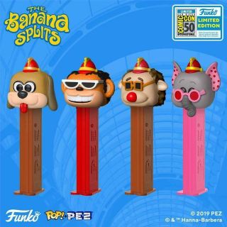 Sdcc 2019 Funko Pop Pop Pez: The Banana Splits Set Official Sticker Comic Con