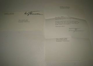 President Harry S Truman Personal Correspondence Letter Signed Autographed Ba4