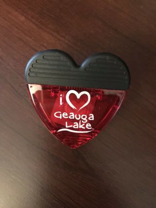 Rare Heart Shaped Closing Magnet Geauga Lake Closed Amusement Park Souvenir