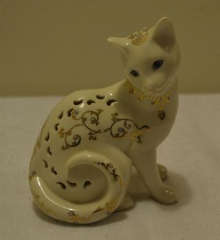 ThriftCHI Lenox Porcelain Jewels of Light & Christmas Dreams Cat Figurines 3