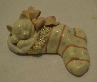 ThriftCHI Lenox Porcelain Jewels of Light & Christmas Dreams Cat Figurines 7