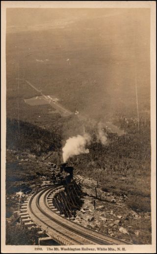 Mt.  Washington Railway White Mountains Hampshire Rppc Real Photo Postcard
