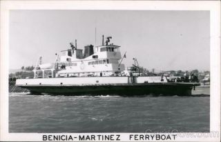 Rppc Benicia - Martinez Ferryboat Solano County California Real Photo Post Card