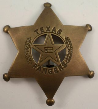 Texas Ranger Badge Pin Of The Old West Brass Metal Star
