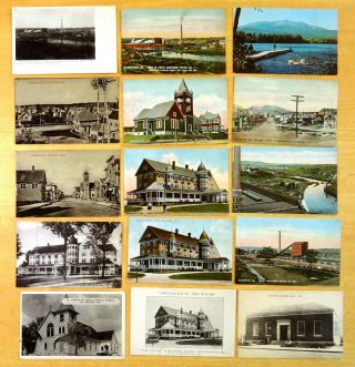 15 Postcards All From Millinocket Maine Penobscot Co.  Great Northern Paper Hotel