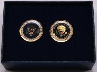 Presidential Seal George W Bush 43 White House Cufflinks Authentic RARE Enamel 3