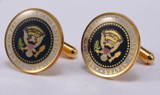 Presidential Seal George W Bush 43 White House Cufflinks Authentic RARE Enamel 4