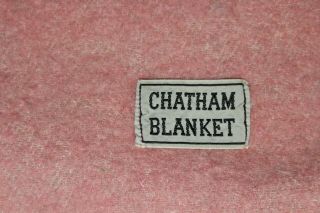 Vintage Chatham Blanket Satin Trim DOUBLE SIDED Green/Pink Wool Blanket 68 