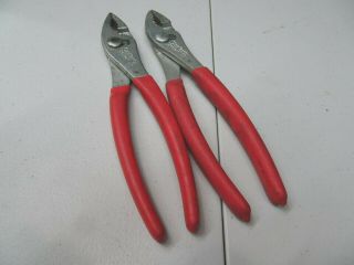 Vintage 8 " Cee Tee Co Crescent Slip Joint Pliers With Grips