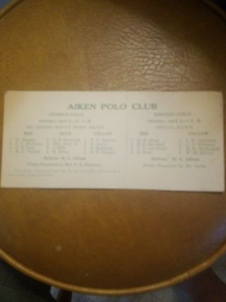 Aiken Sc Aiken Polo Club April 2,  1927 Cochran Field & Whitney Field