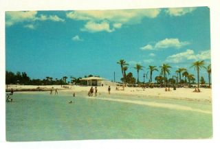 Bradenton Beach Florida Coquina Beach Bath House Manatee County Vintage Postcard