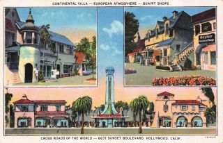 Postcard Crossroads Of The World Shopping Center In Hollywood,  California 122795