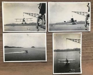 4 1930s Photographs Seaplanes Royal Navy Hms Hermes China Sea