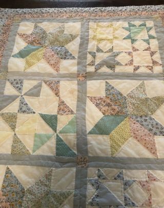 Vintage Quilt Handmade,  44” X 34”,  Star Design. 2