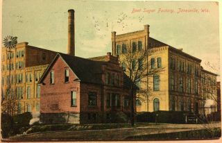 Postcard Janesville Wisconsin Beet Sugar Factory January 28,  1911