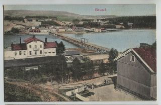 1910 Era Eidsvold Norway Town Railroad Depot Postcard Coloring