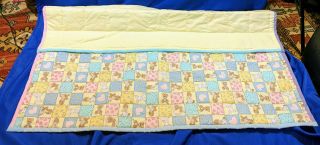 Vintage Handmade Precious Moments Baby Blanket Quilt Bear Bunny 46x38
