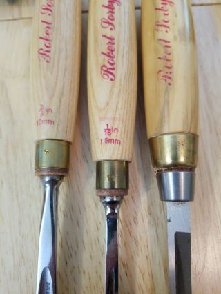 3 Robert Sorby Chisel Wood Turning Lathe Tools 1 Corner Socket Sheffield England 3