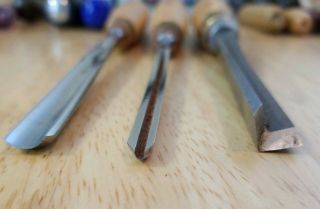 3 Robert Sorby Chisel Wood Turning Lathe Tools 1 Corner Socket Sheffield England 4