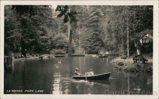 Rppc La Honda Park Lake San Mateo County California Real Photo Post Card Vintage
