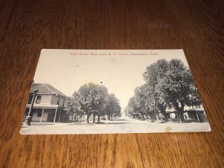 Old Postcard State Street West From K.  C.  Depot Farmington Iowa